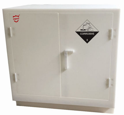 কেনা ল্যাব সোলভেন্ট প্লাস্টিক ডাবল ডোর ছোট ক্ষয়কারী ক্যাবিনেট হোয়াইট পলিপ্রোপিলিন অ্যাসিড অনলাইনে উৎপাদন